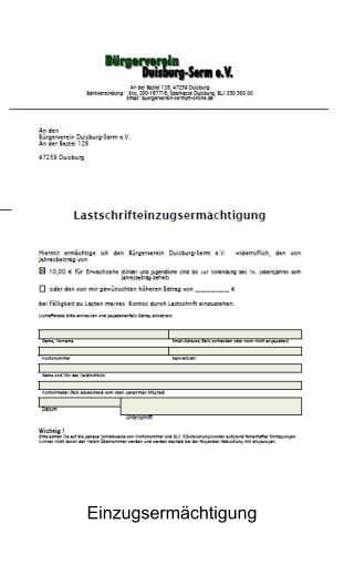 Einzugsermächtigung