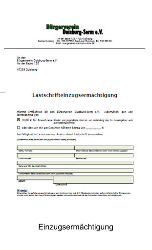 Einzugsermächtigung